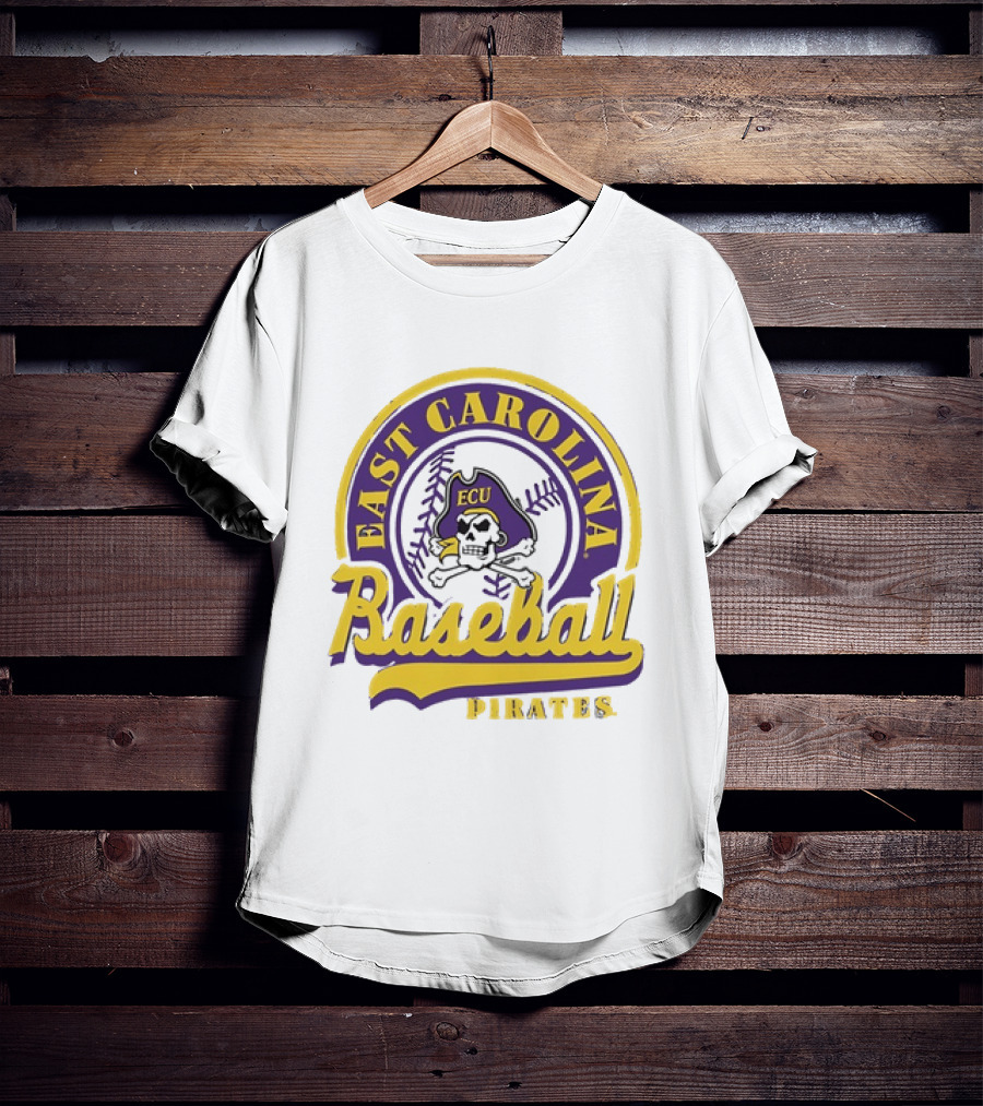 East Carolina Pirates ECU Baseball Skull T-Shirt
