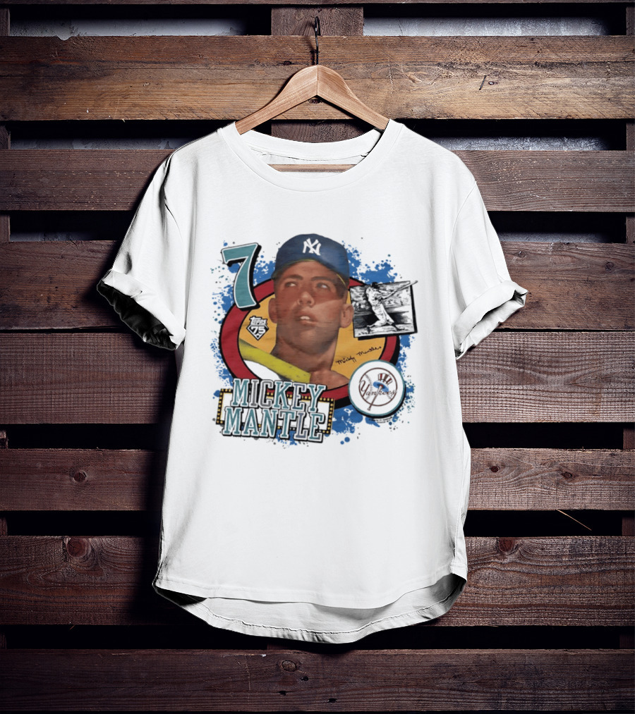 Mickey Mantle 7 Yankees Baseball T-Shirt