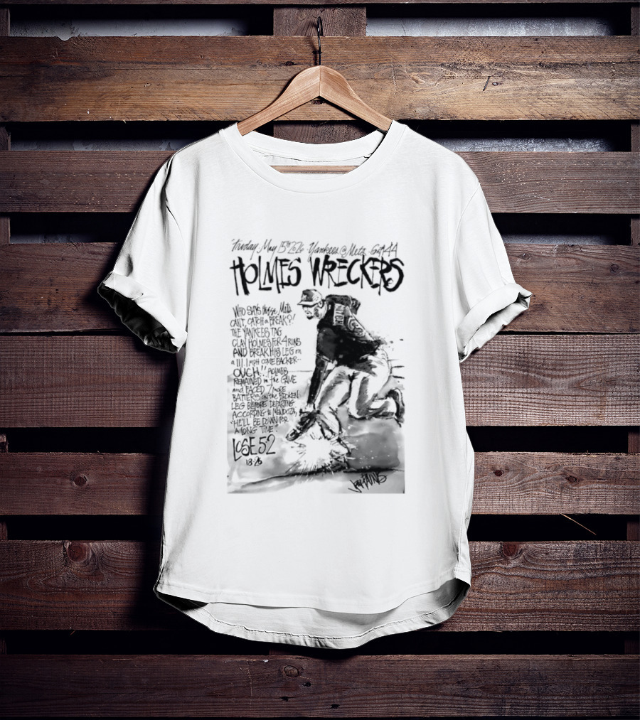Holmes Wreckers New York Mets Baseball Pitcher Clay Holmes T-Shirt