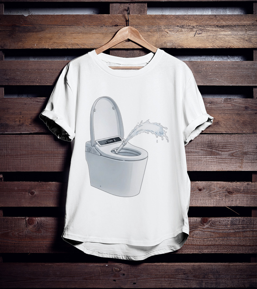 Smart Toilet Clean Water Splash Meme T-Shirt