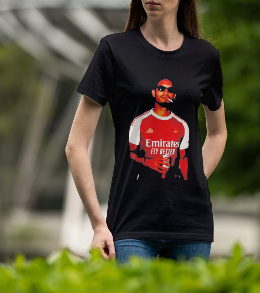 Gabriel Magalhaes Smoking Emirates Fly Better Arsenal T-Shirt