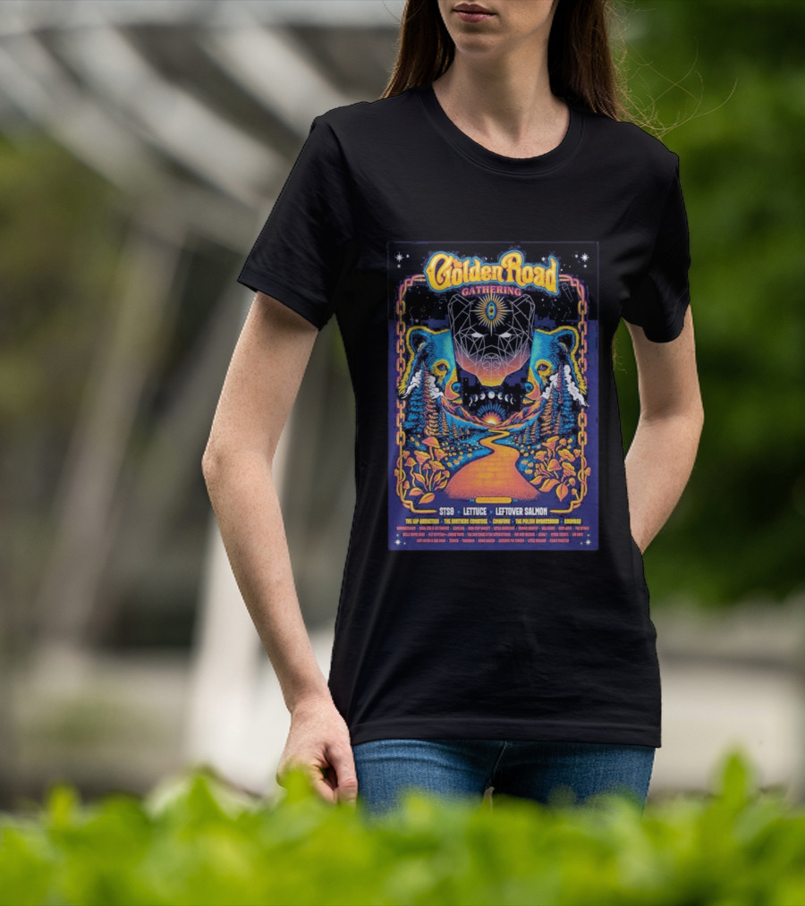 Golden Road Gathering Placerville May 2026 STS9 Lettuce Leftover Salmon The Hip Abduction The Brothers Comatose Cymafunk The Polish Ambassador Boombox T-Shirt
