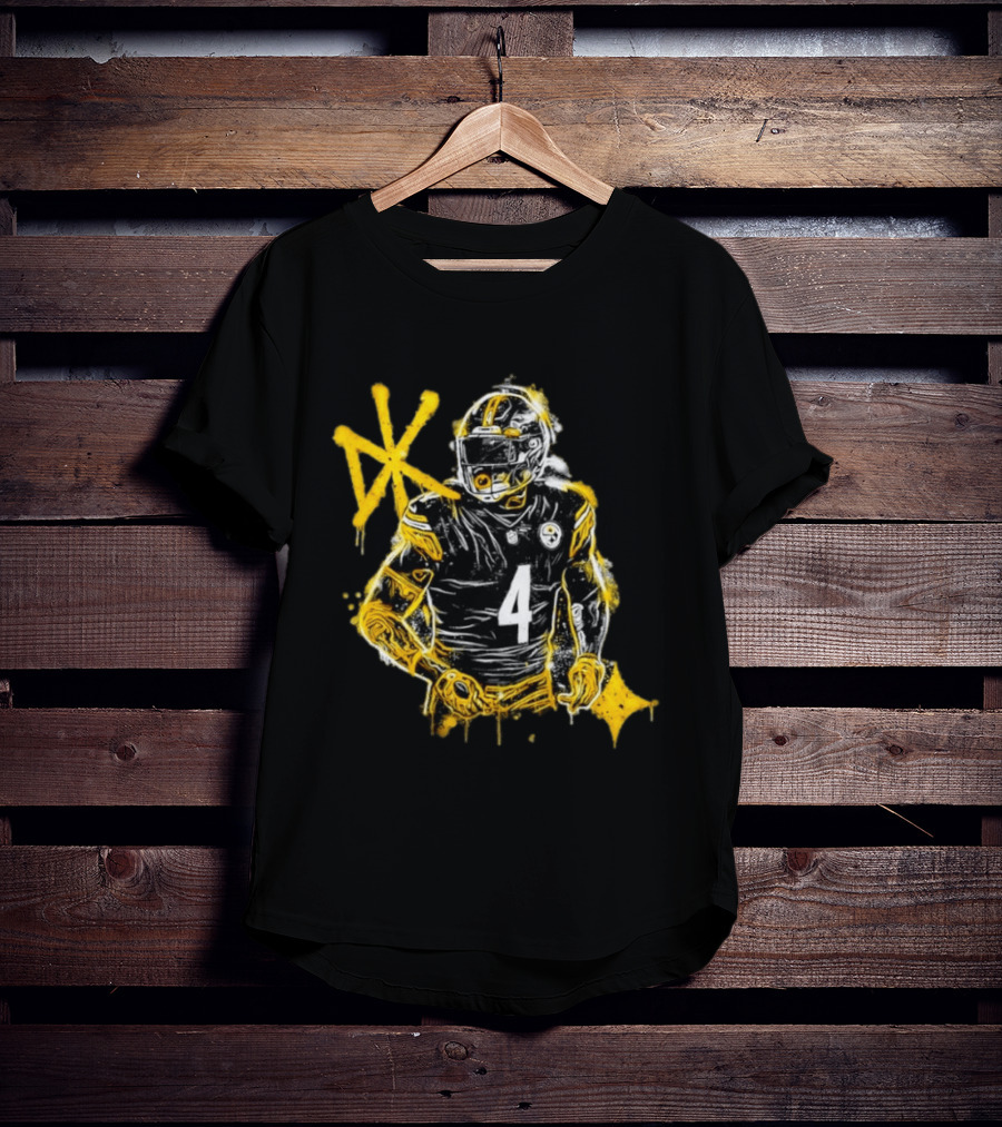 Pittsburgh Steelers Number 4 Here We Go Football Player NFL Fan Gear T-Shirt
