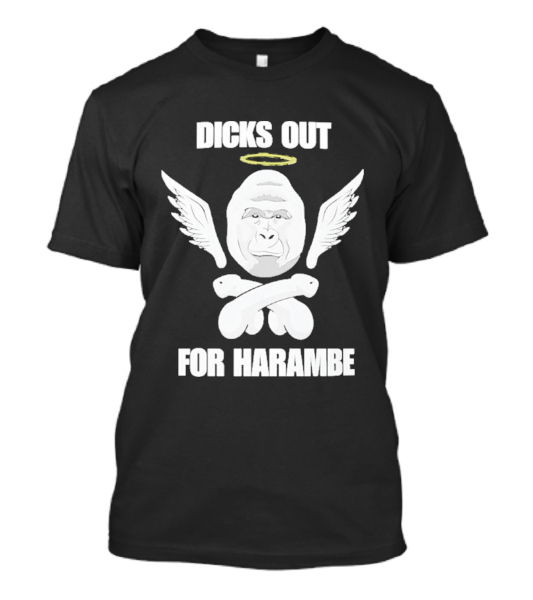 Gorilla With Wings Halo Dicks Out For Harambe T-Shirt