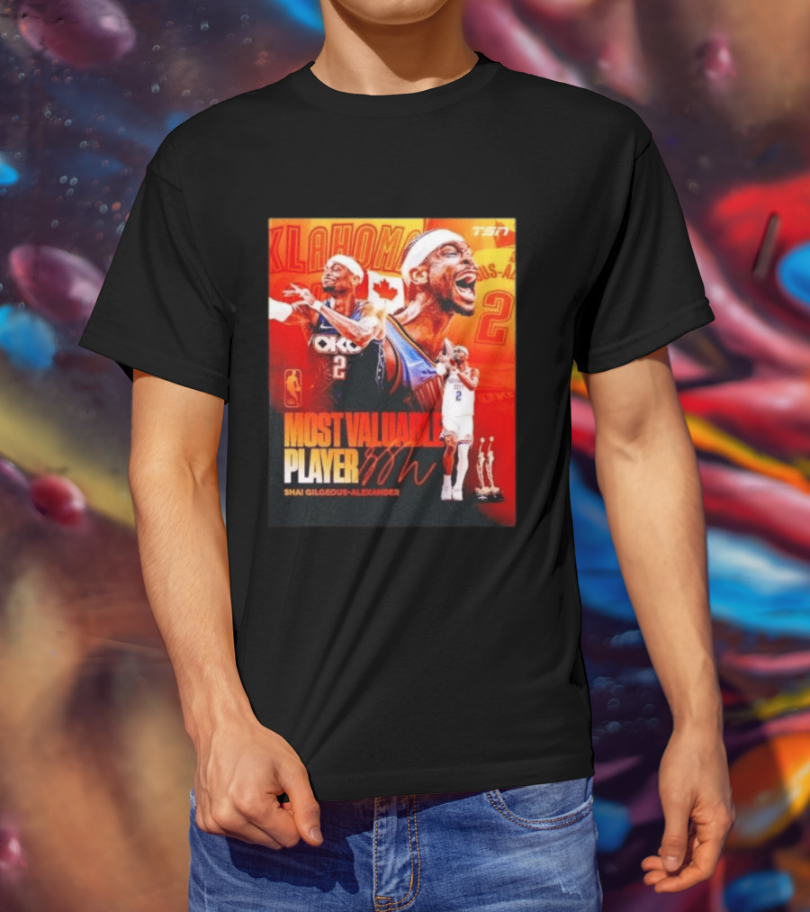 Shai Gilgeous Alexander Oklahoma Most Valuable Player 2x MVP TSN Basketball Canada T-Shirt