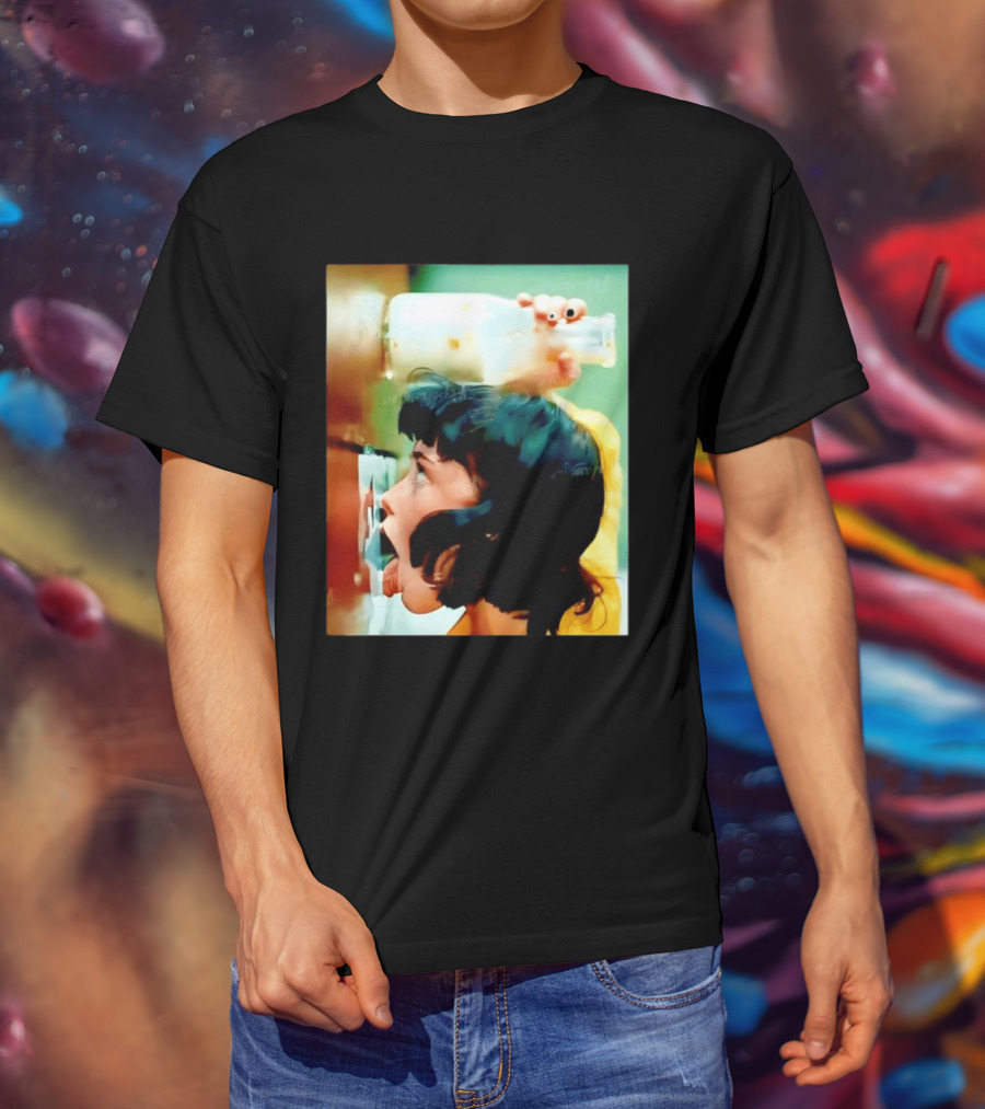 The Girl With Banging Head Licking Milk Scene T-Shirt