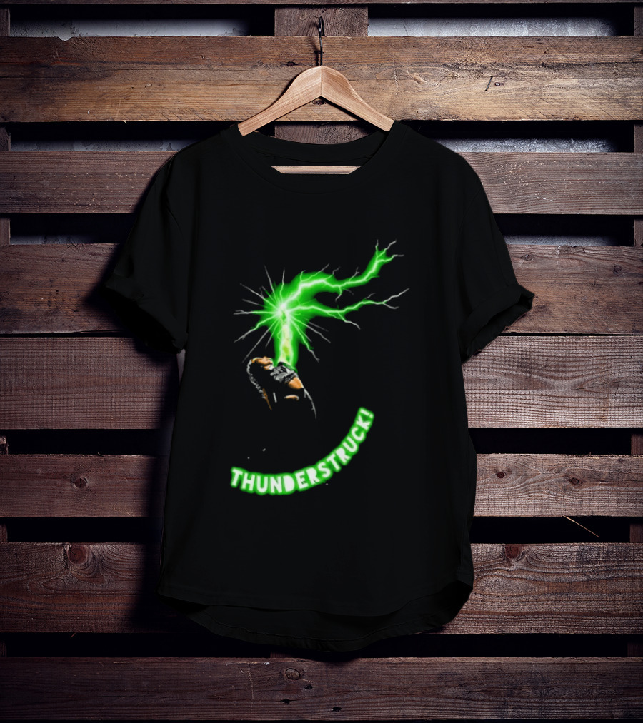 Thunderstruck Green Lightning Female Wrestler Power Burst T-Shirt