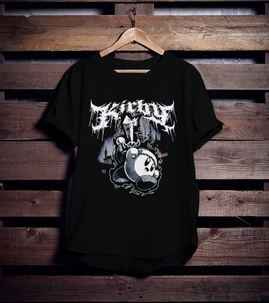 Black Metal Inspired Kirby With Dripping T-Shirt