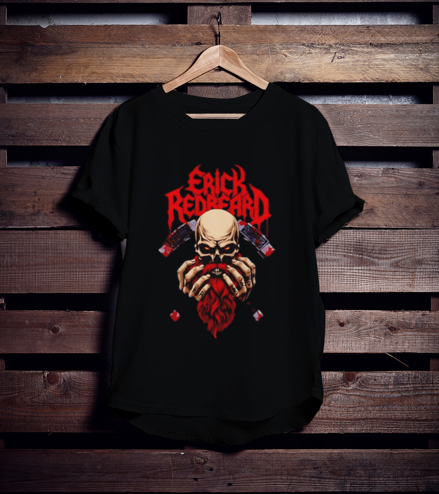 Erick Redbeard Viking Warrior Skull And Axes T-Shirt