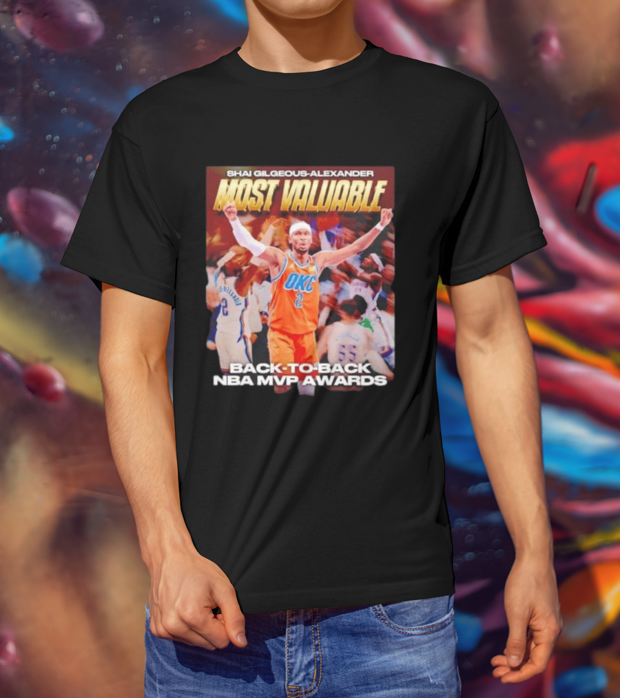 Shia Gilgeous Alexander Most Valuable Okc Back To Back Nba Mvp Awards T-Shirt