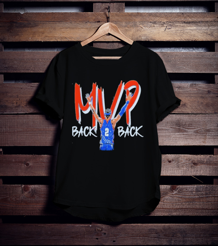 Shai Gilgeous Alexander MVP Back 2 Back Oklahoma City Thunder NBA Basketball 2026 T-Shirt