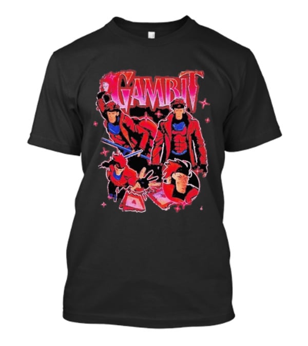 Marvel X Men Gambit Red Jacket Blue Scarf Playing Cards T-Shirt