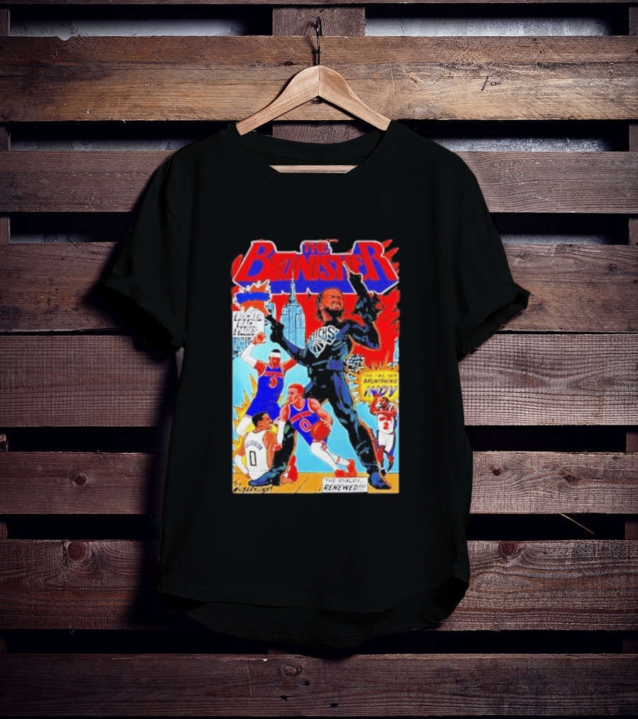 The Brunisher Jalen Brunson Knicks Comics Empire State Mocks Indiana T-Shirt