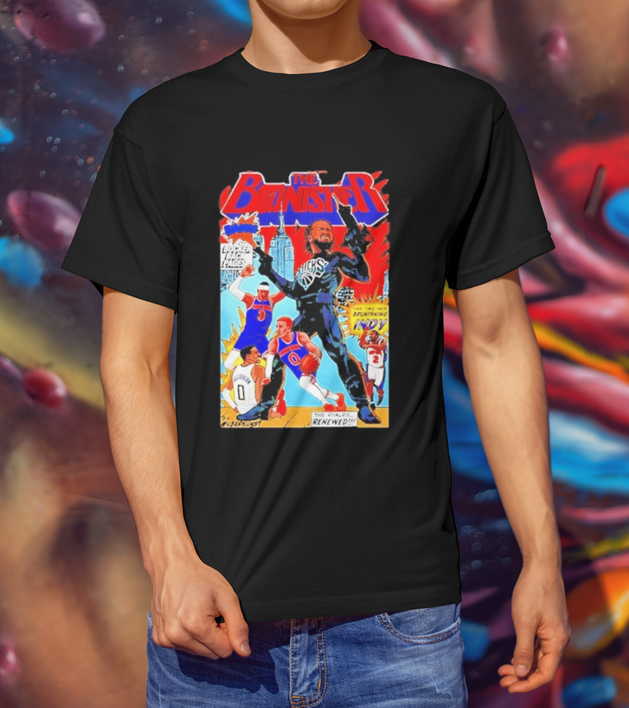 The Brunisher Jalen Brunson Knicks Comics Empire State Mocks Indiana T-Shirt