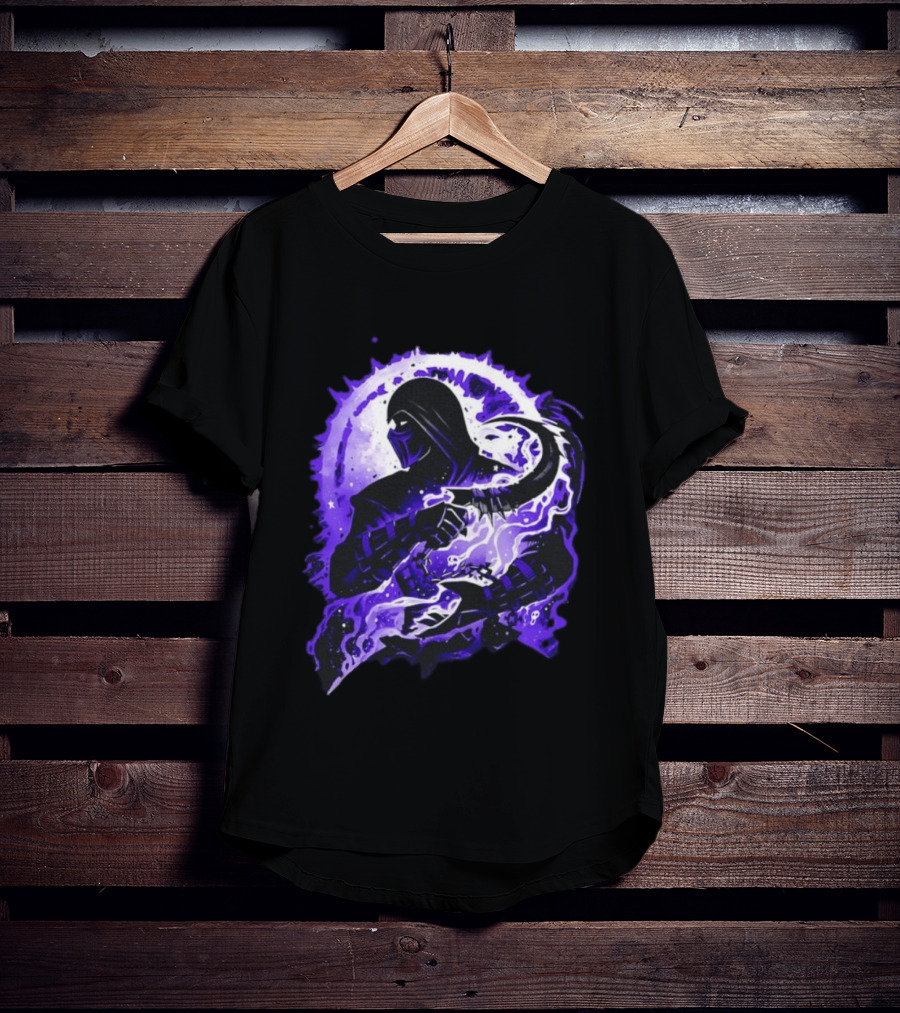 Noob Saibot Master Of The Shadow Mortal Kombat Dark Warrior Purple Aura T-Shirt
