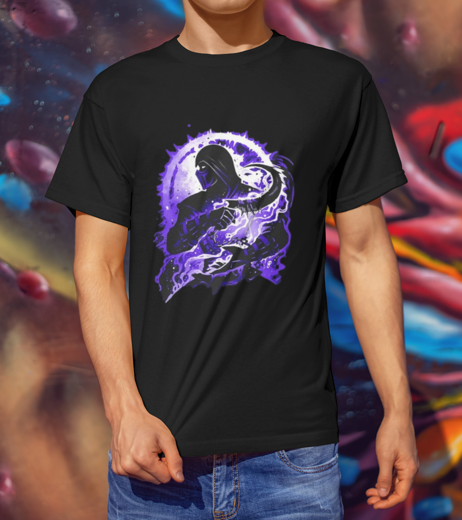 Noob Saibot Master Of The Shadow Mortal Kombat Dark Warrior Purple Aura T-Shirt