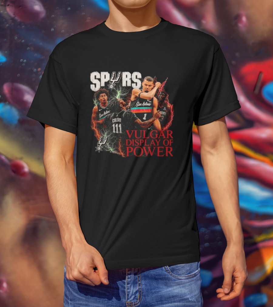San Antonio Spurs Vulgar Display Of Power Basketball Team Action T-Shirt