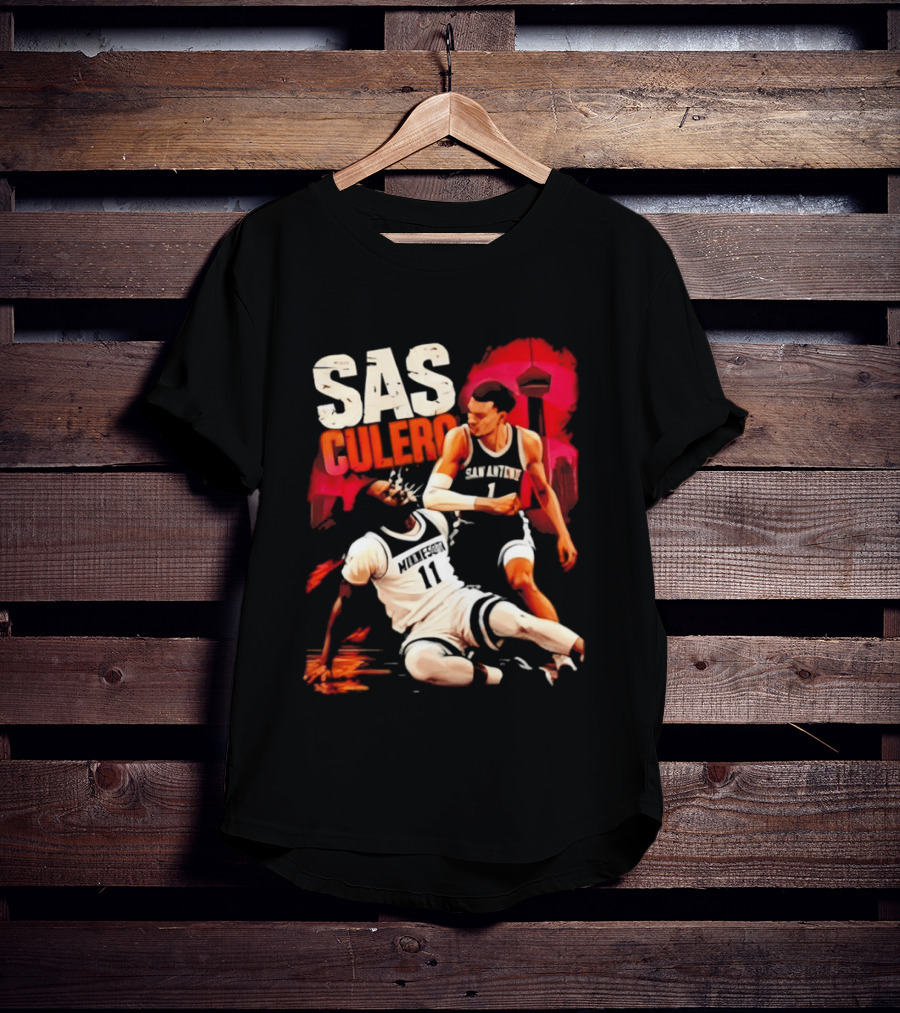 Sas Culero Victor Wembanyama Elbow Naz Reid Basketball 90s Style Retro Vintage 90s NBA T-Shirt