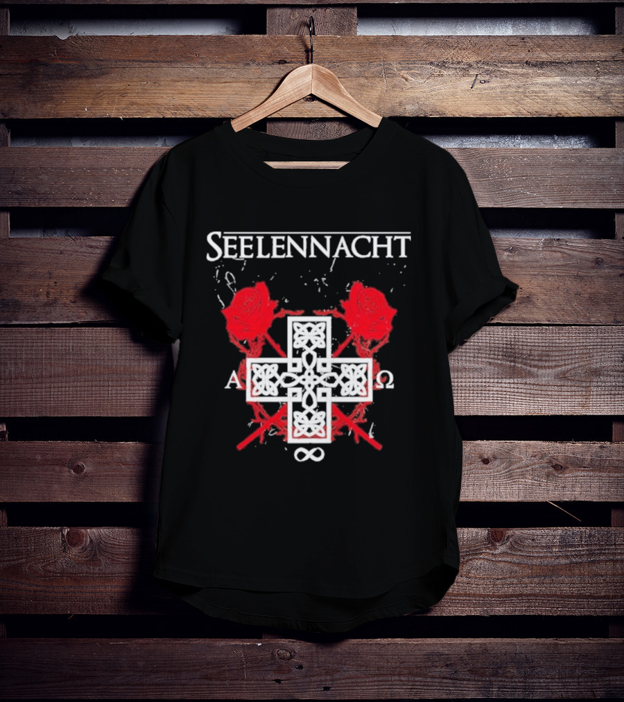 Seelennacht Celtic Cross Red Roses Alpha Omega Infinity T-Shirt