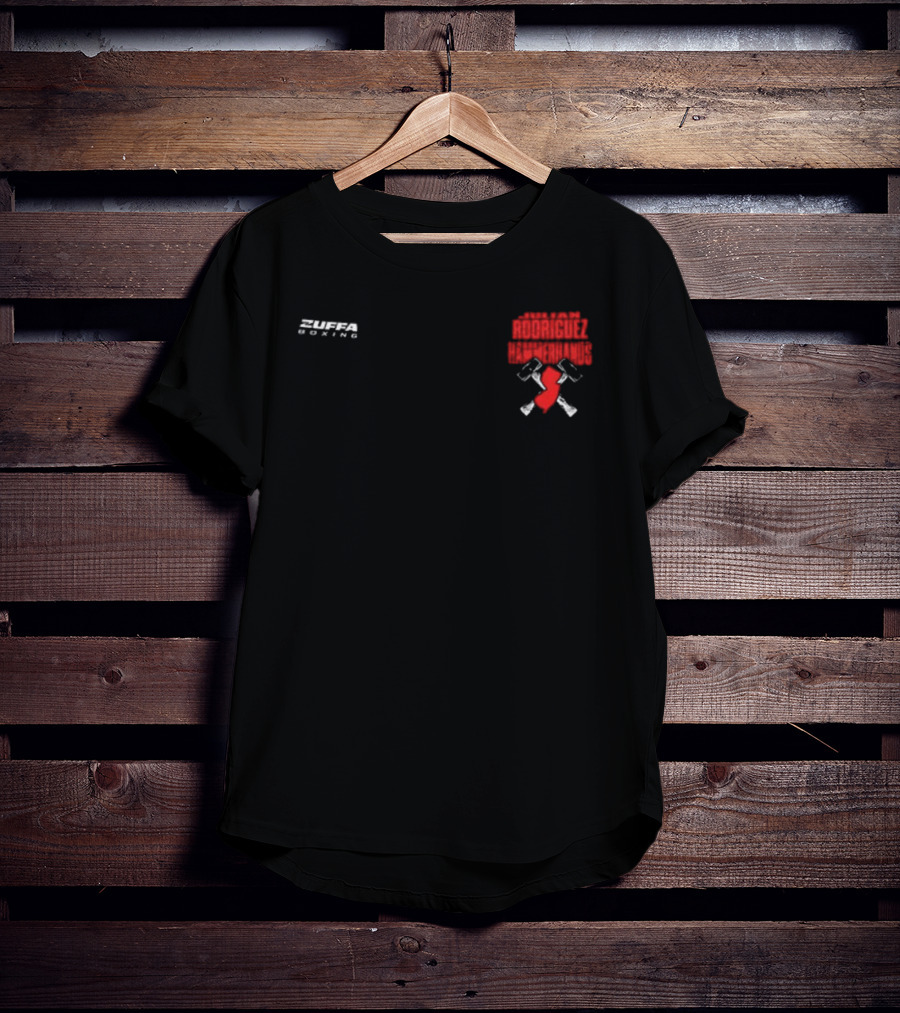Zuffa Boxing Julian Rodriguez Hammer Hands Red Gloves Crossed Hammers T-Shirt