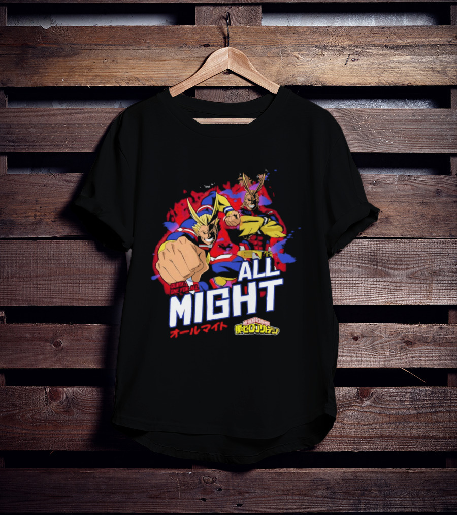 All Might My Hero Academia Anime Hero Iconic Character Art Quirk One For All T-Shirt