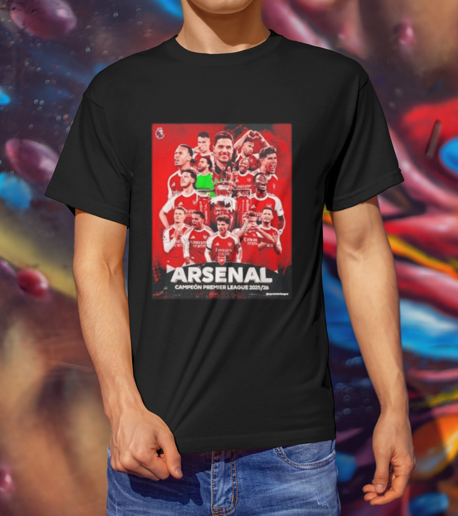 Arsenal Campeón Premier League 2025 2026 Team Players Celebration T-Shirt