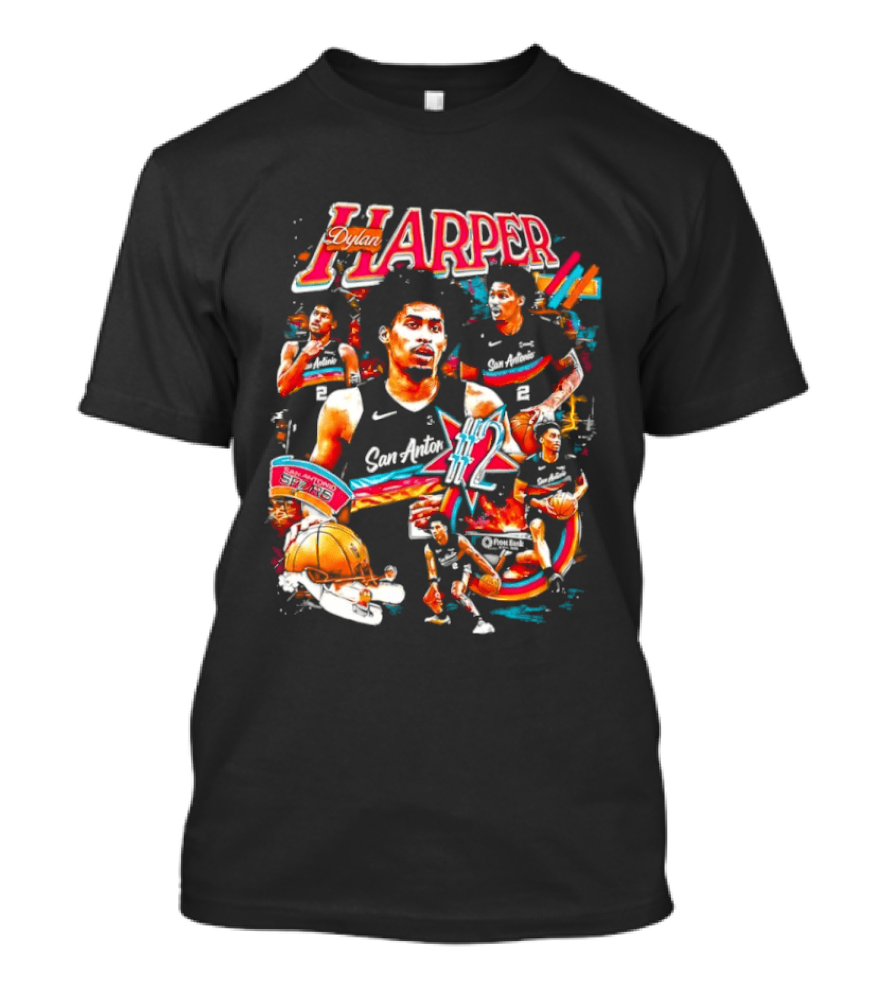 Dylan Harper San Antonio Spurs Basketball Number 2 T-Shirt