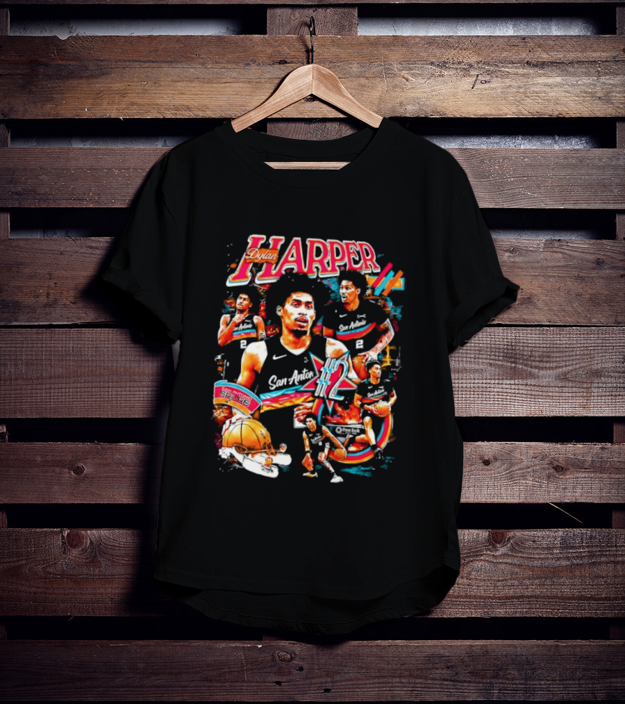 Dylan Harper San Antonio Spurs Basketball Number 2 T-Shirt