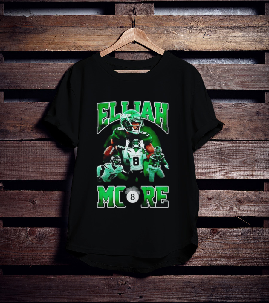 Elijah Moore New York Jets Number 8 NFL Team Player T-Shirt