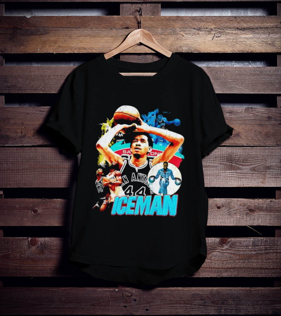George Gervin Iceman San Antonio Spurs 44 Basketball Legend T-Shirt