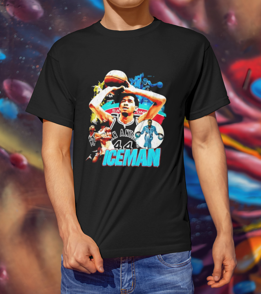 George Gervin Iceman San Antonio Spurs 44 Basketball Legend T-Shirt
