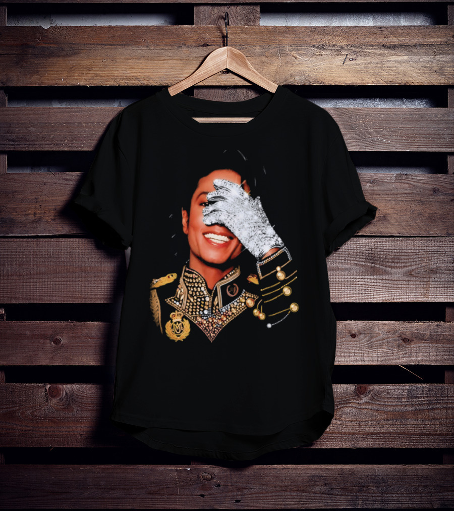 Jackson Drake Iceman King Of Pop Diamond Glove 2026 Gold Embellished Uniform T-Shirt