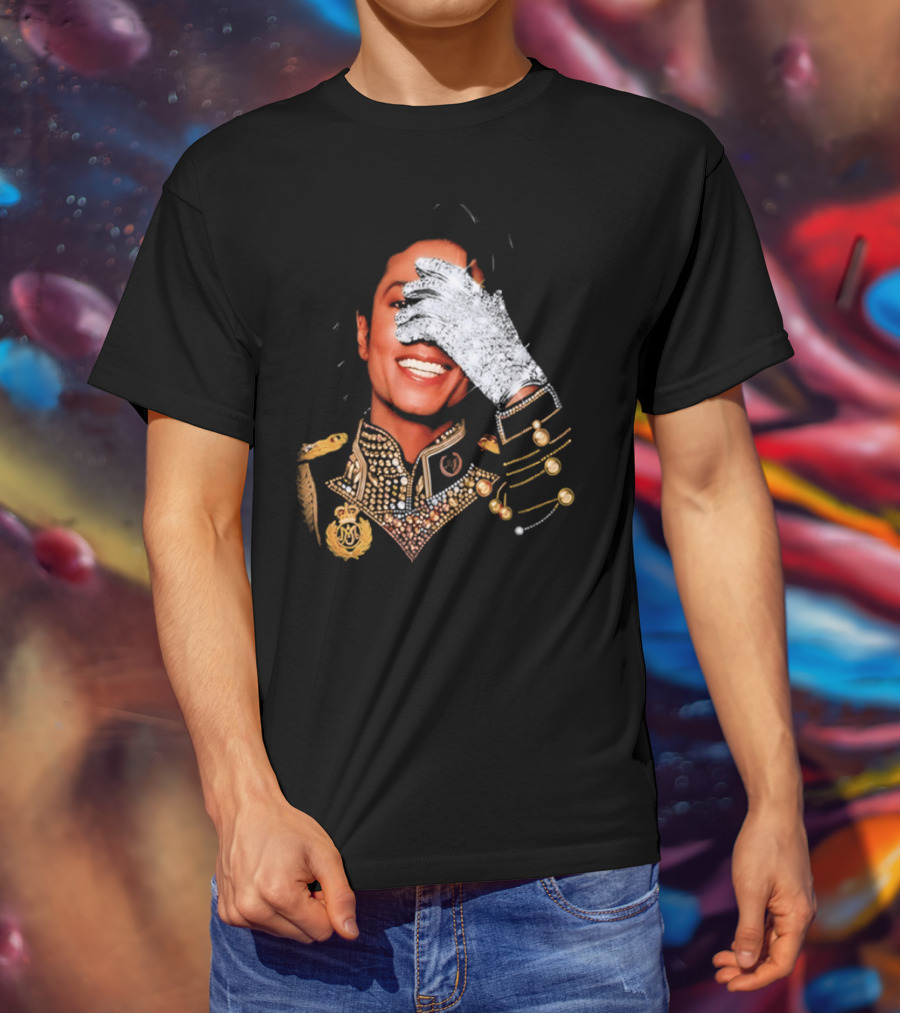 Jackson Drake Iceman King Of Pop Diamond Glove 2026 Gold Embellished Uniform T-Shirt