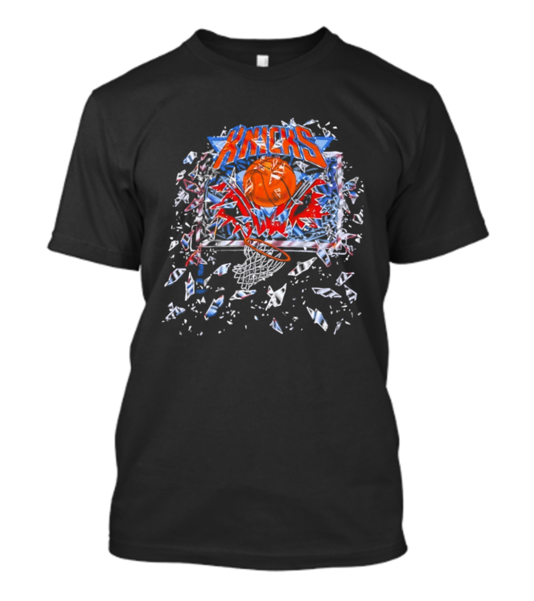 New York Knicks Basketball Backboard Shatter Explosive Glass Impact T-Shirt
