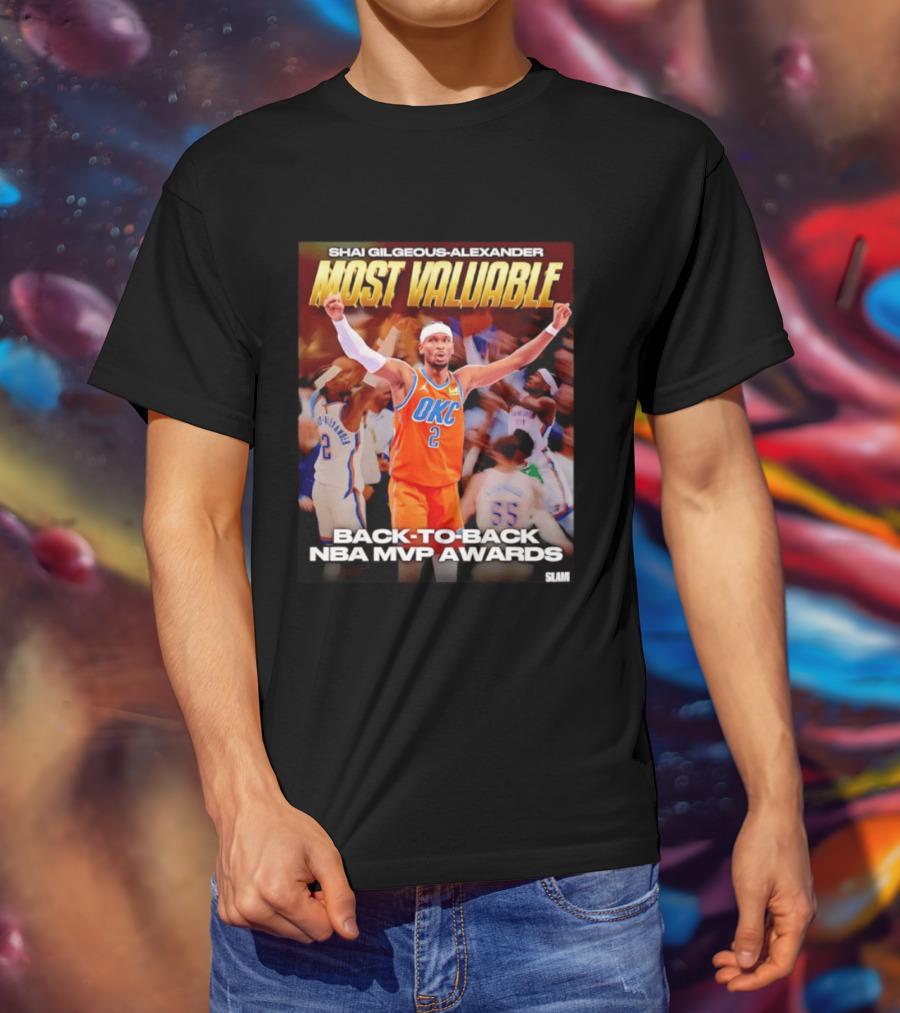 Shai Gilgeous Alexander Oklahoma City Thunder Most Valuable Back To Back NBA MVP Awards T-Shirt