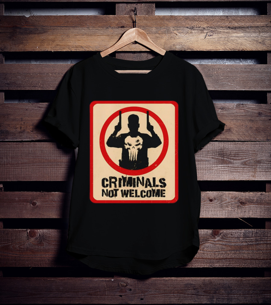 The Punisher Marvel Comics Criminals Not Welcome T-Shirt