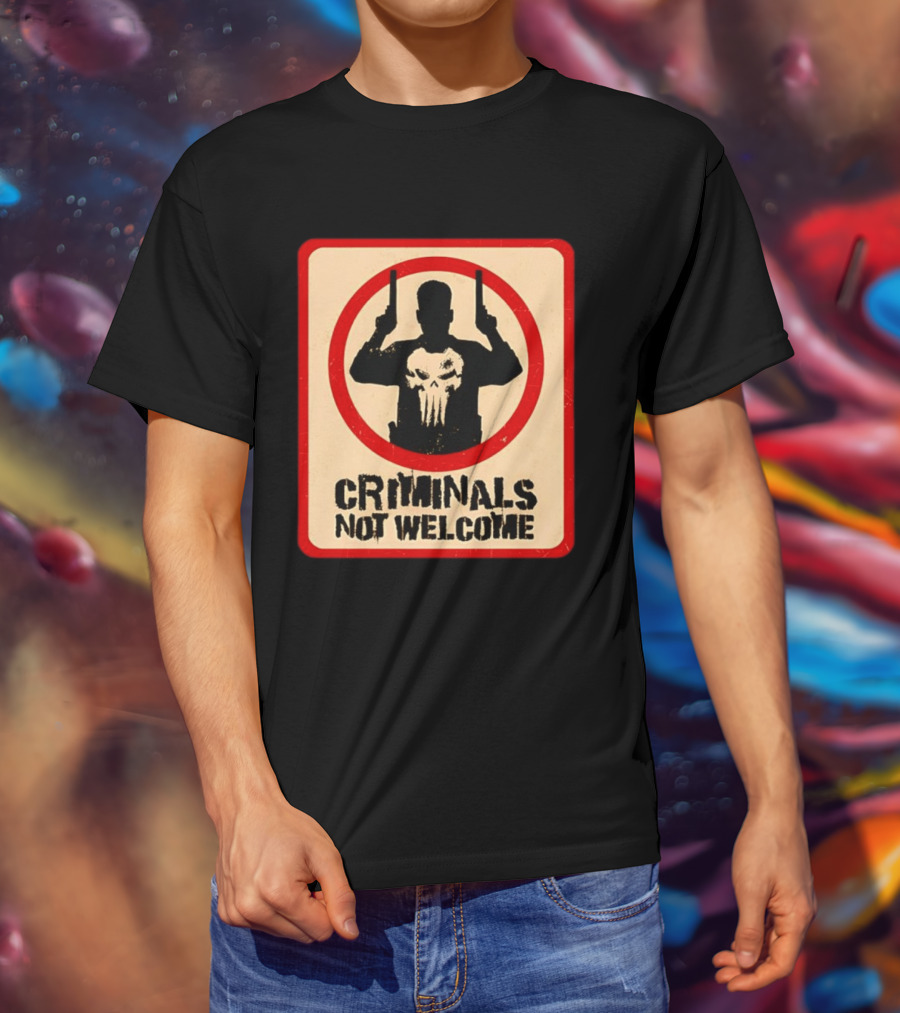 The Punisher Marvel Comics Criminals Not Welcome T-Shirt