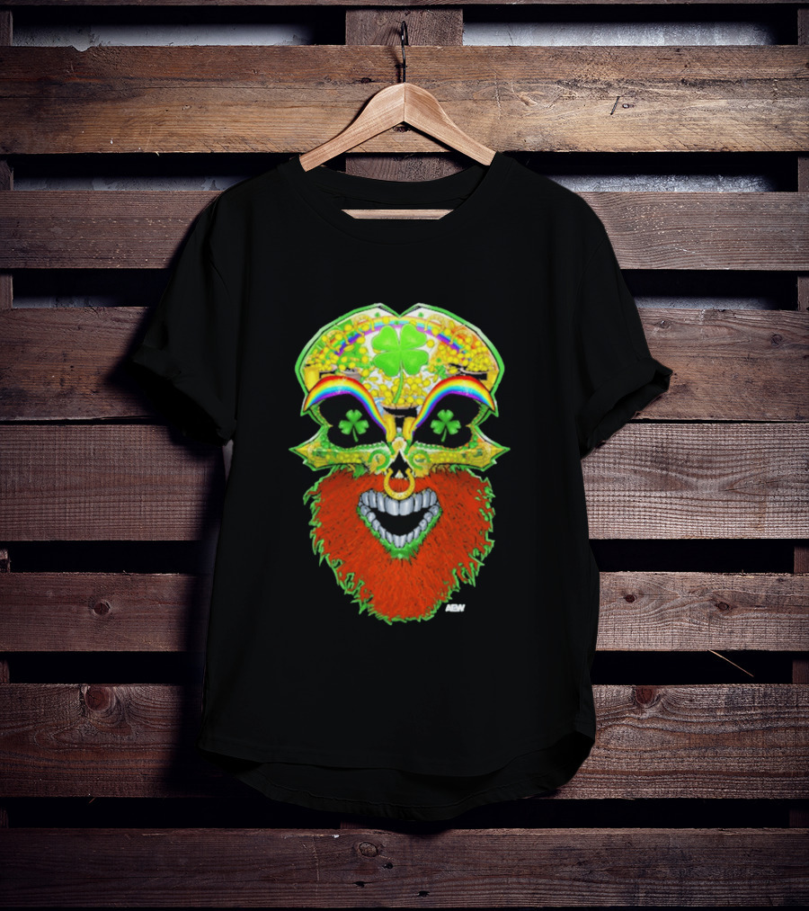 Tommaso Ciampa Lucky Psycho AEW Skull Four Leaf Clover Rainbow T-Shirt