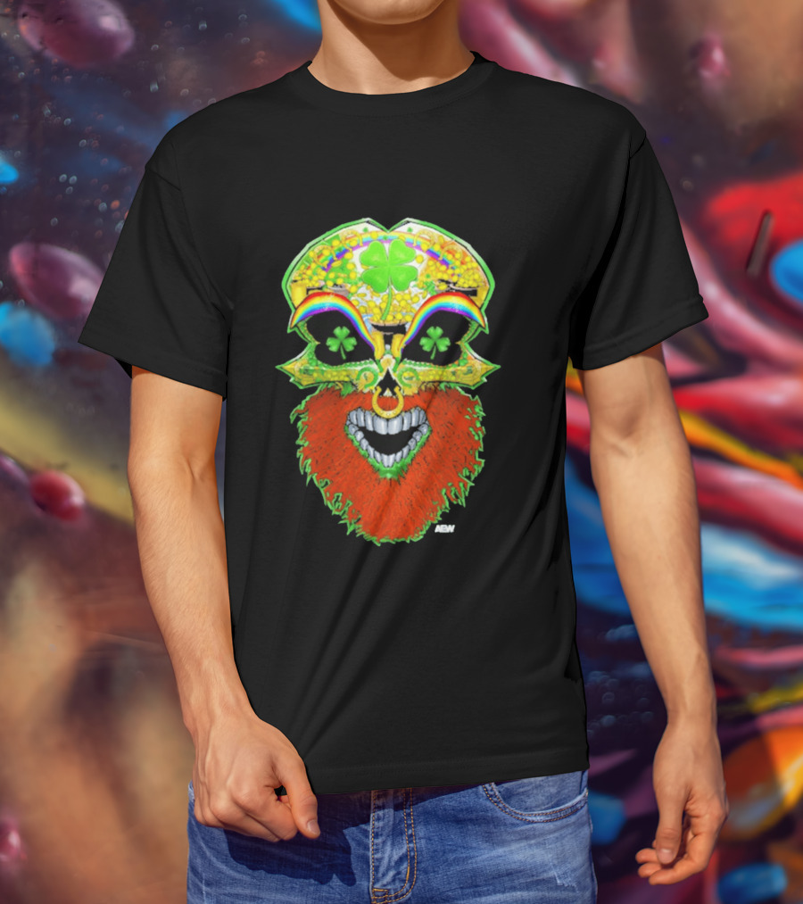 Tommaso Ciampa Lucky Psycho AEW Skull Four Leaf Clover Rainbow T-Shirt