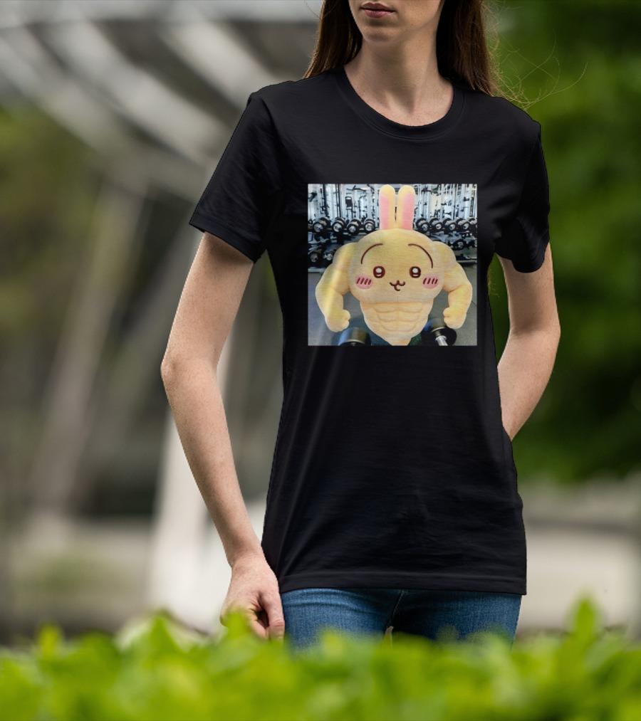 Usagi Muscle Chiikawa Buff Bunny Plush Toy T-Shirt