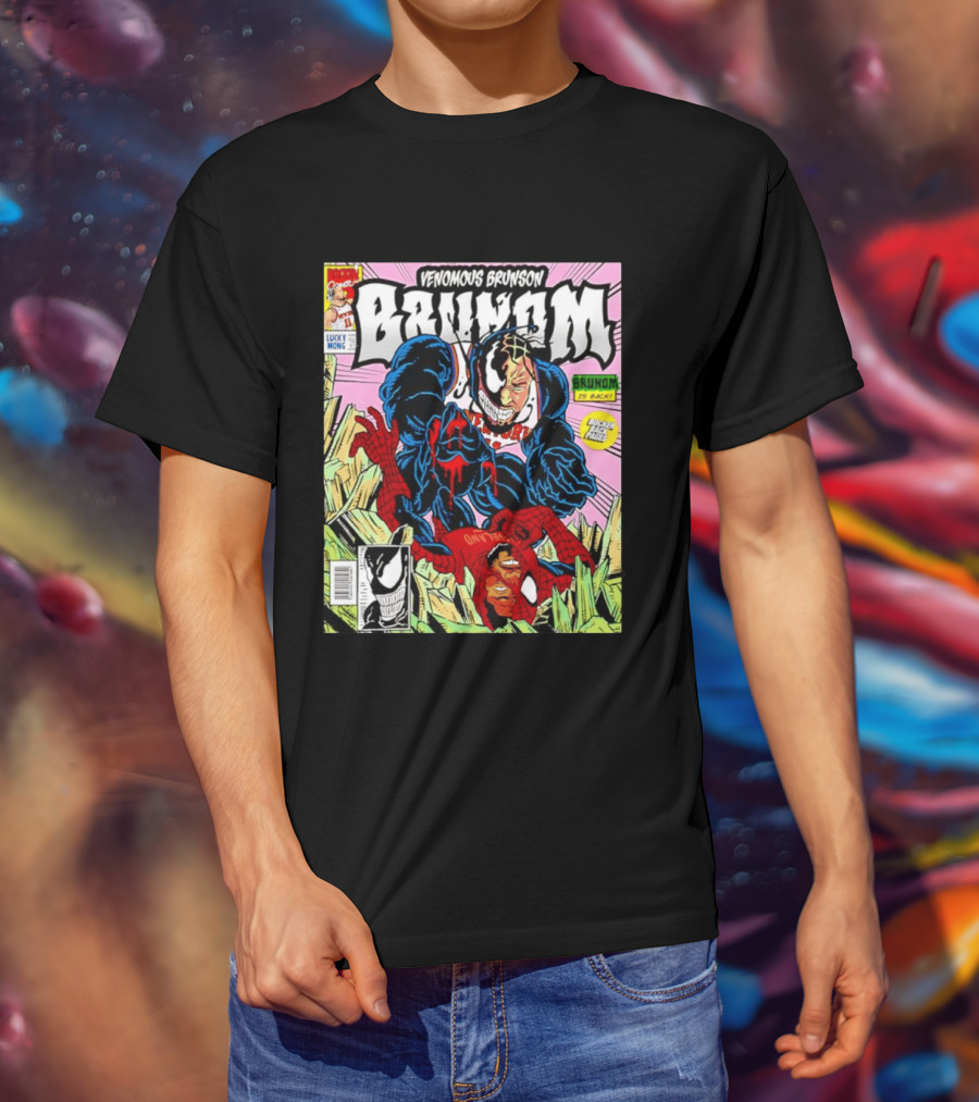 Venomous Brunson Venom X Jalen Brunson Marvel Comic Brunes Back Cover Price T-Shirt
