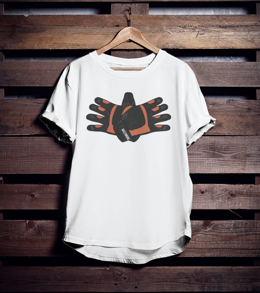 Baltimore Orioles Flapping Wings Baseball Gloves T-Shirt