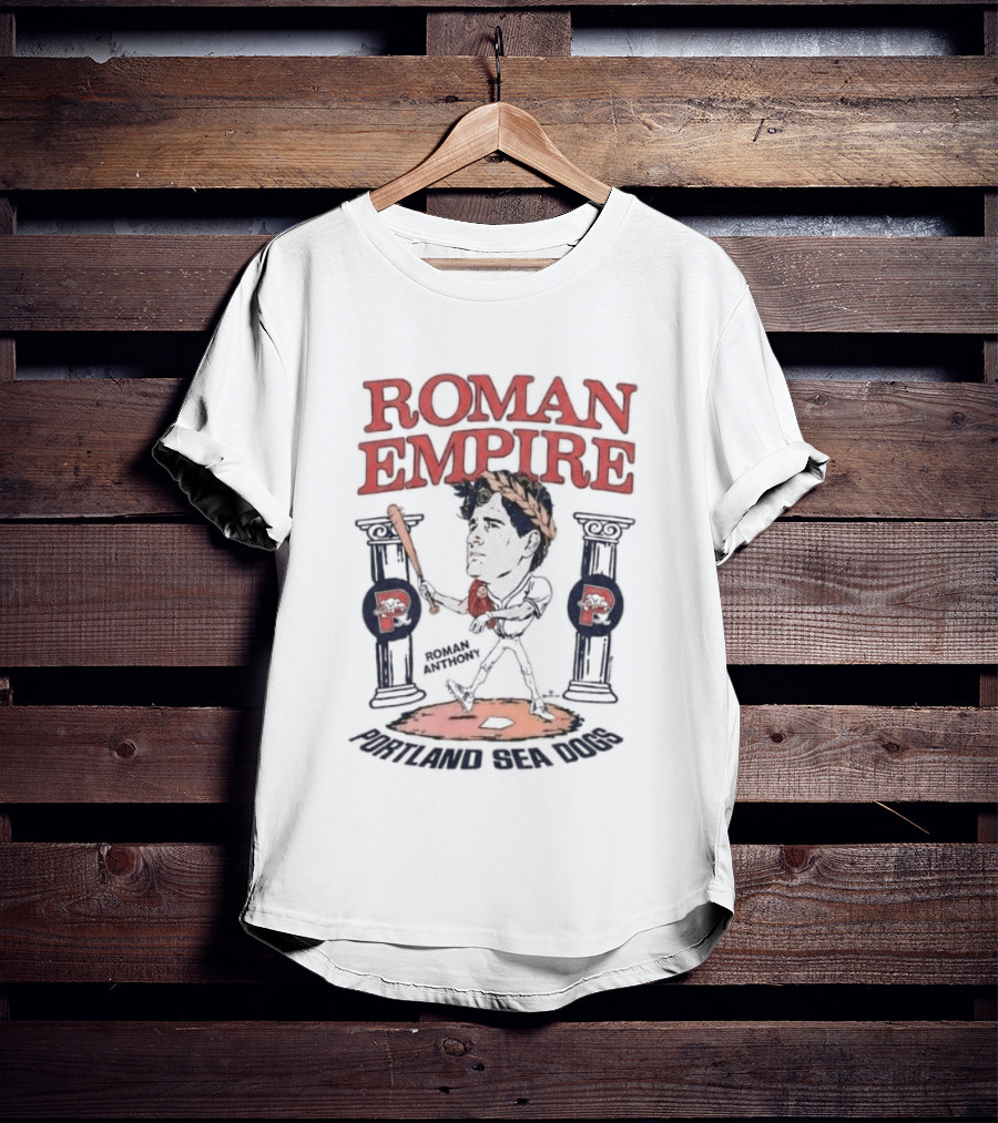 Roman Empire Phillies Portland Sea Dogs Baseball Bat Columns T-Shirt