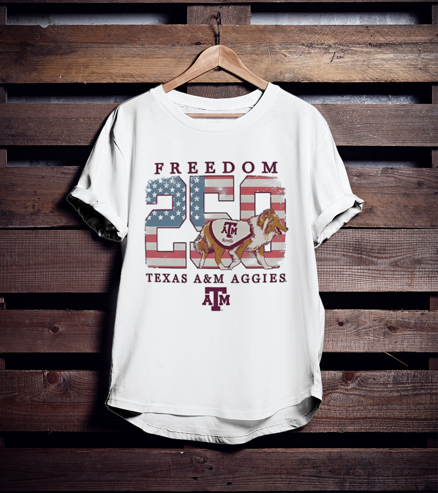 Texas A&M Aggies Freedom Reveille 250th Celebration T-Shirt