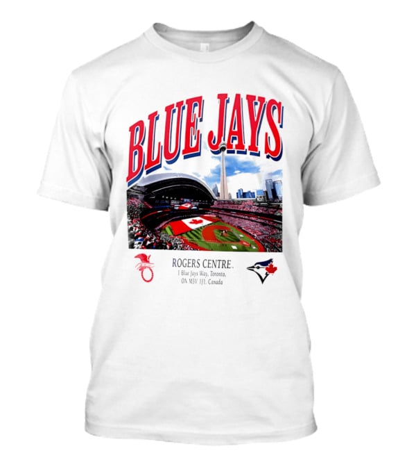 Blue Jays Rogers Centre Toronto Skyline CN Tower Baseball Stadium Canada T-Shirt