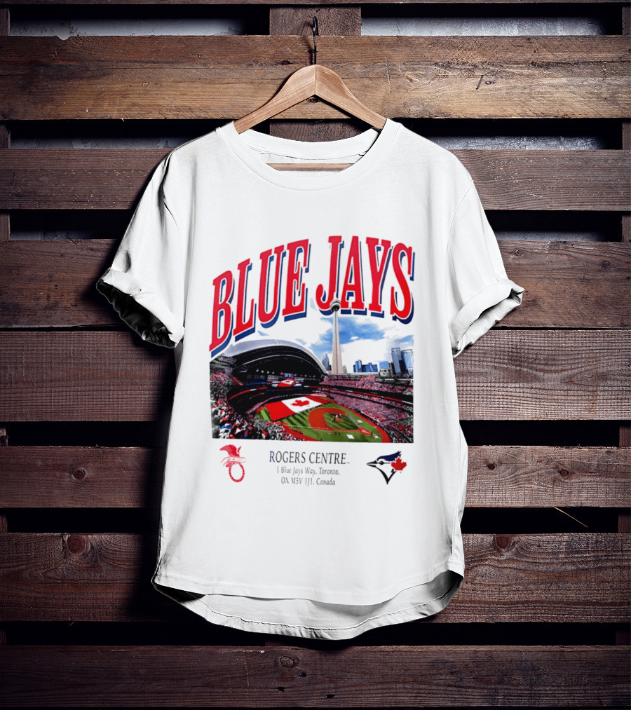 Blue Jays Rogers Centre Toronto Skyline CN Tower Baseball Stadium Canada T-Shirt