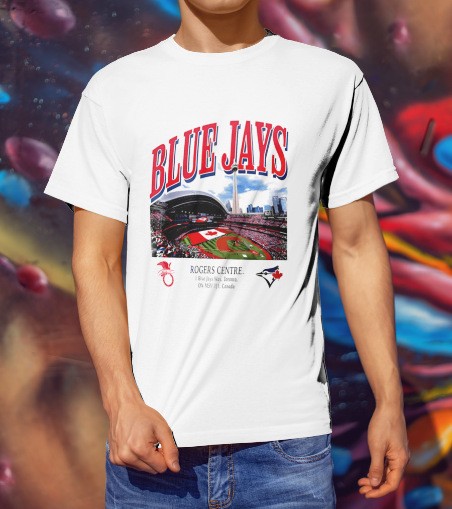 Blue Jays Rogers Centre Toronto Skyline CN Tower Baseball Stadium Canada T-Shirt