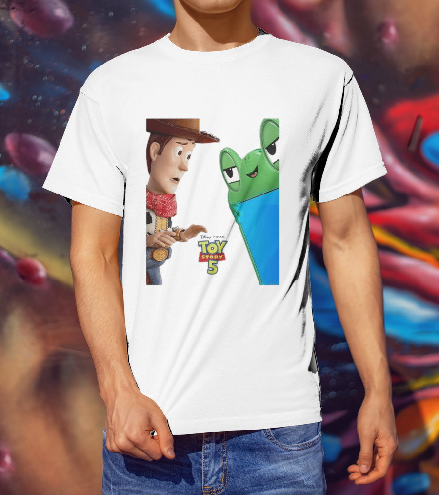 Toy Story 5 Woody And Animated Frog Encounter T-Shirt