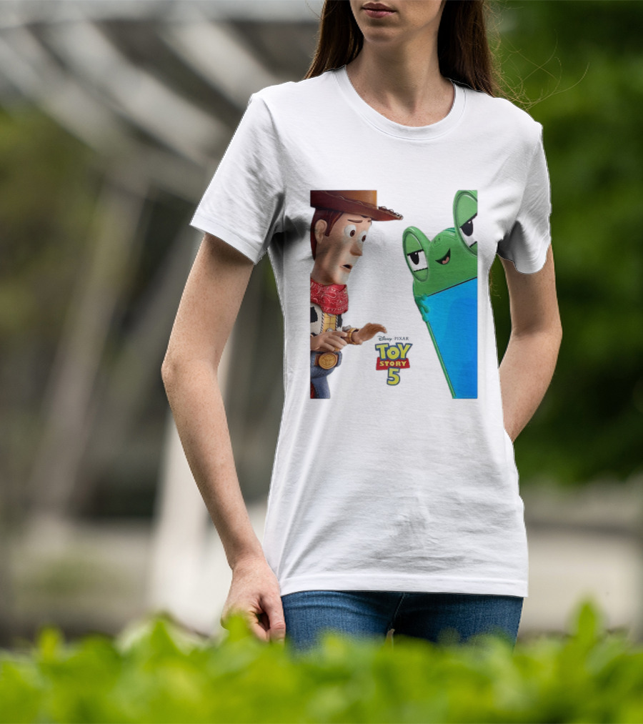 Toy Story 5 Woody And Animated Frog Encounter T-Shirt
