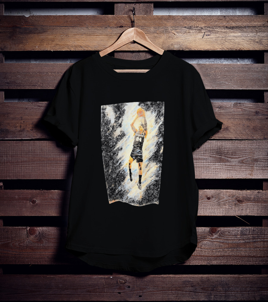 Devin Vassell 24 San Antonio Spurs Basketball Player In Iconic Action Pose T-Shirt